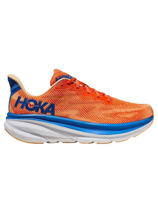 Hoka Glide Clifton 9 Ανδρικά Αθλητικά Παπούτσια Running Πορτοκαλί