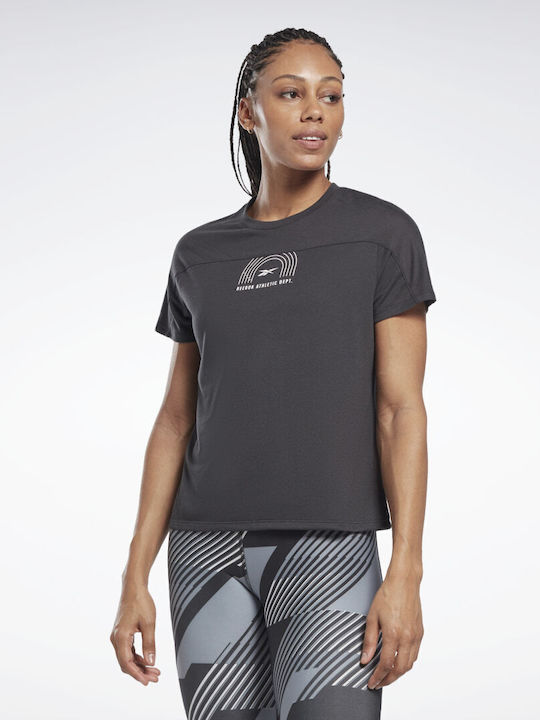 Reebok Workout Ready Supremium Γυναικείο Αθλητικό T-shirt Night Black