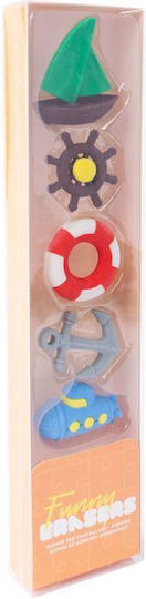 Grupo Erik Eraser Set for Pencil and Pen Beach 5pcs