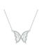 Bamoer Halskette mit Design Schmetterling mit Zirkonia