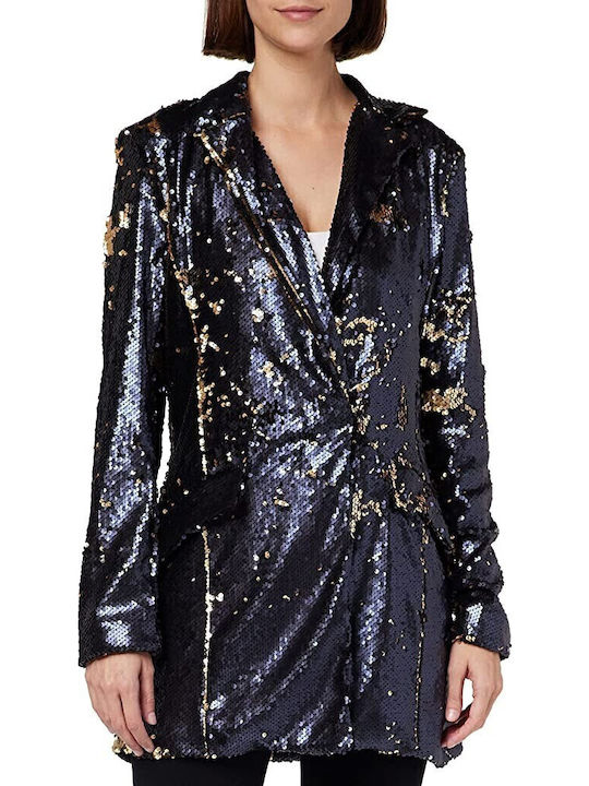 Kendall + Kylie Women's Double Breasted Blazer Silver