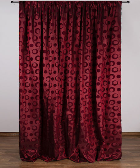 Silk Fashion Curtain with Pencil Pleat 082 Burgundy 300x300cm