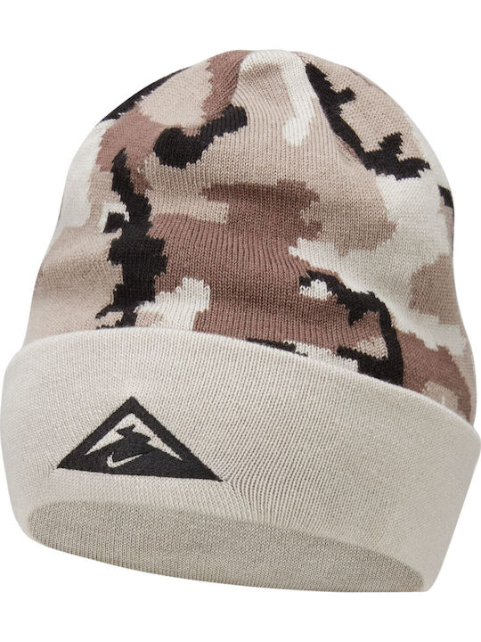 Beanie Unisex Σκούφος Πλεκτός σε Μπεζ χρώμα