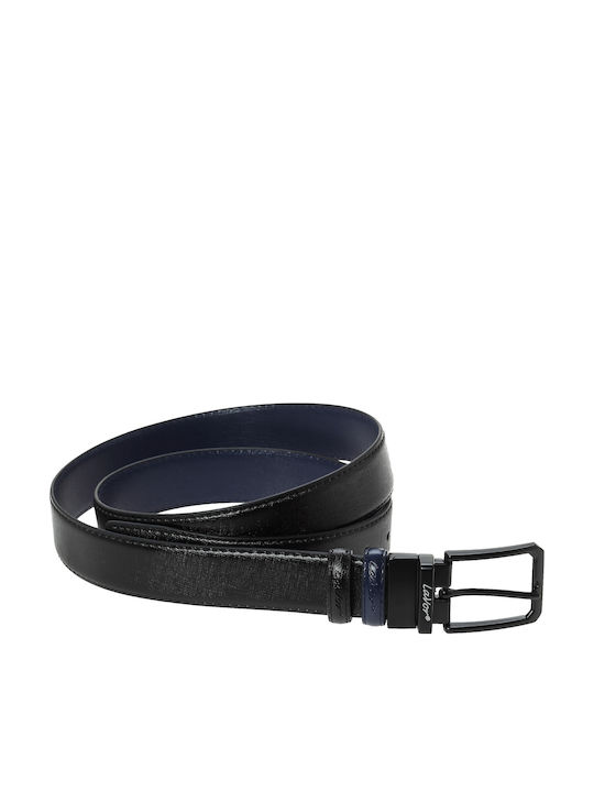Men's Belt Leather Double Sided Black / Navy