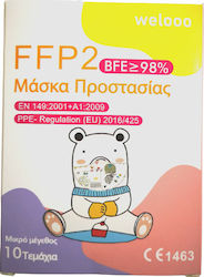 Welooo Kids FFP2 Mască de protecție FFP2 pentru copii 2x10buc