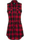 Gracey Ärmellos Damen Hemd Red / Black Geprüft