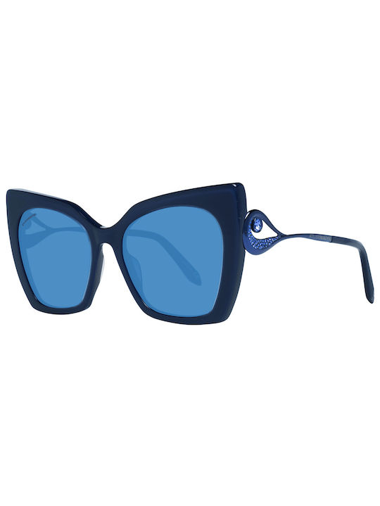 Swarovski Sonnenbrillen mit Blau Rahmen und Blau Linse SK0271-P 90W