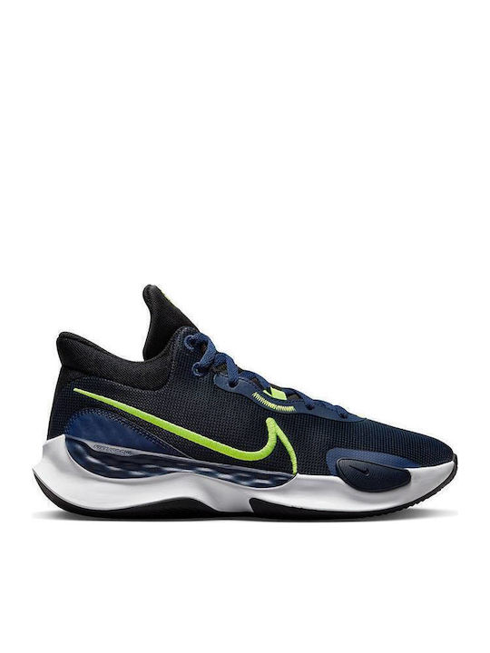 Renew Elevate III Χαμηλά Μπασκετικά Παπούτσια Black / Volt / Midnight Navy / White