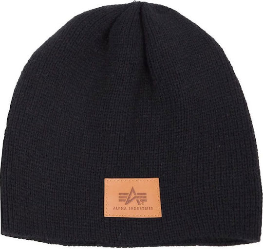 Beanie Căciulă Pentru Bărbați Tricotată În Culoare Neagră