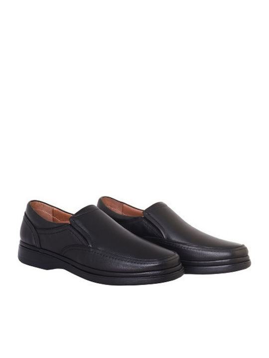 Pace Comfort Δερμάτινα Ανδρικά Casual Παπούτσια Ανατομικά Μαύρα