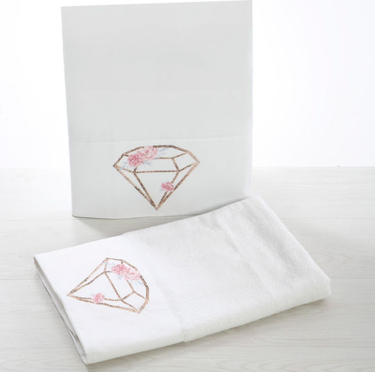 Bellissimo Set Christening Oilcloths Diamond White-Pink 3 Pieces