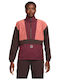 Sportswear Women's Short Sports Jacket for Spring or Autumn with Hood Burgundy