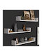 Shelves Wall Tyrion White 3pcs 90x15x12cm