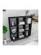 Bookcase Saul Black 88.2x20x88.2cm