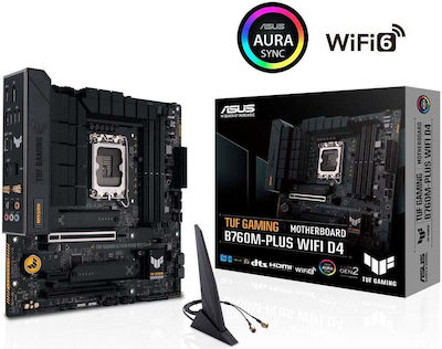 Asus TUF GAMING B760M-PLUS D4 WIFI Motherboard ATX με Intel 1700 Socket