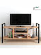 Santana Metal & Wood Brown TV Stand L120xD35xH61cm