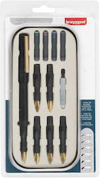 Royal Talens Calligraphy Fountain Pen Set Fine 0.6mm Black with Black Ink Royal Talens Calligraphy Fountain Pen Set Fine 0.6mm Black with Black Ink