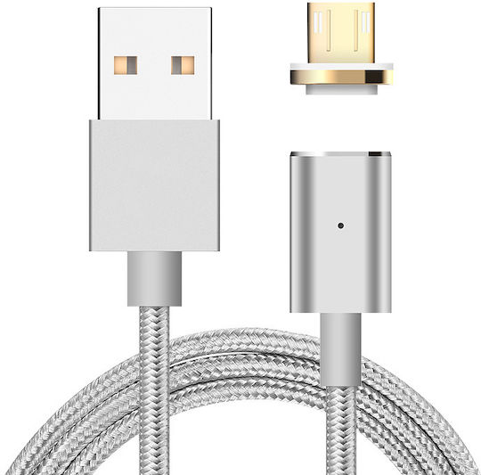 Diamandino Магнитно отделяемо USB-A към Lightning кабел Сребрист 1м (DM9087465_4C34)