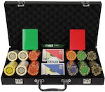 Set 300 Numbered Poker Chips in Suitcase with 2 Decks