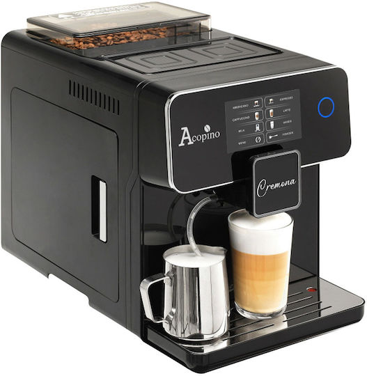 Acopino Cremona Automatic Espresso Machine 1500W Pressure 19bar with Grinder Black