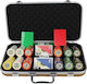 Pokeritems Set 300 Numbered Poker Chips in Suitcase with 2 Decks 11271