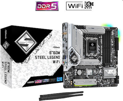 ASRock B760M Steel Legend WiFi Mainboard Micro ATX mit Intel 1700 Sockel