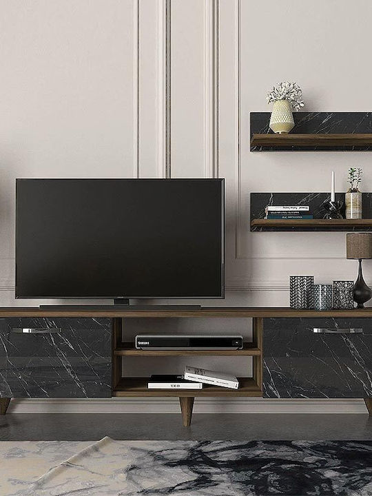 Colin Living Room TV Unit Walnut / Black marble...