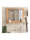 Megapap Devlin Rechteckiger Badezimmerspiegel aus Spanplatte mit Regal 60x45cm Pine Oak