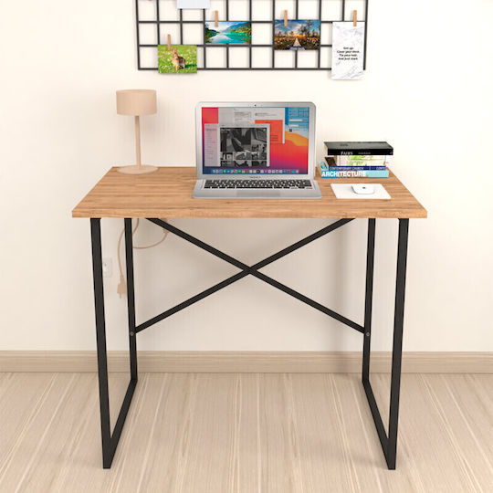 Schreibtisch Rilke 90x60x75cm Black / Pine Oak