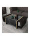 Rectangular Central Coffee Table Veyron Wooden Black Marble Effect L104xW60xH37.3cm GP042-0066 1