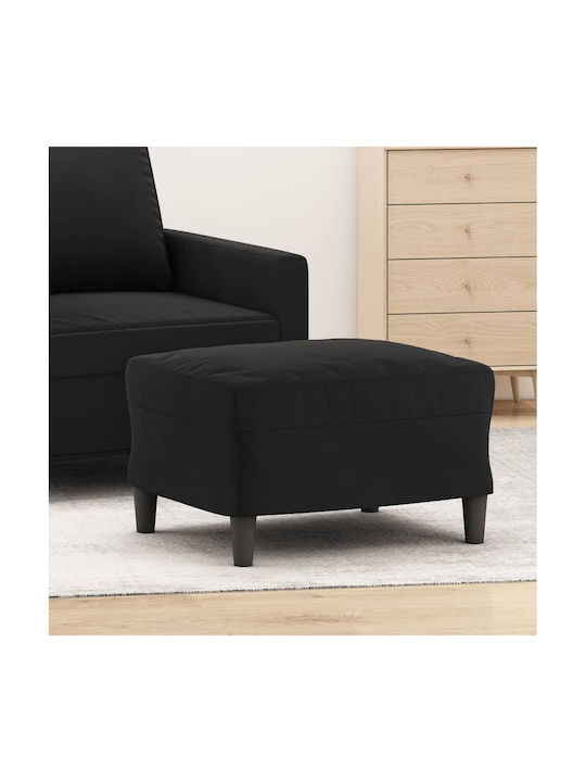 Velvet Upholstered Black Footstool 60x50x41cm