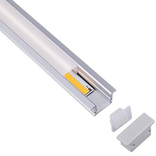 Eurolamp Вграден Алуминиев Профил за LED Лента 200x1.8x1.3см.