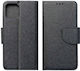 Forcell Fancy Buchen Sie Synthetisches Leder Schwarz (Motorola G10/G30/G10 Leistung)