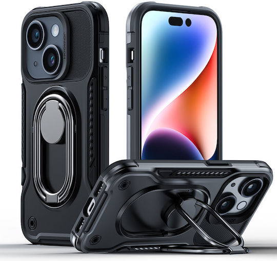 Joyroom Dual Hinge Armored Back Cover Πλαστικό / Σιλικόνης 1.5mm Μαύρο (iPhone 14)