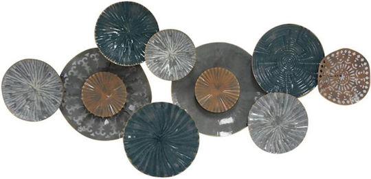 Fylliana Wanddekoration Geometrisches Element 030 Grau - Verde - Gold aus Metall 117,5x6x56cm