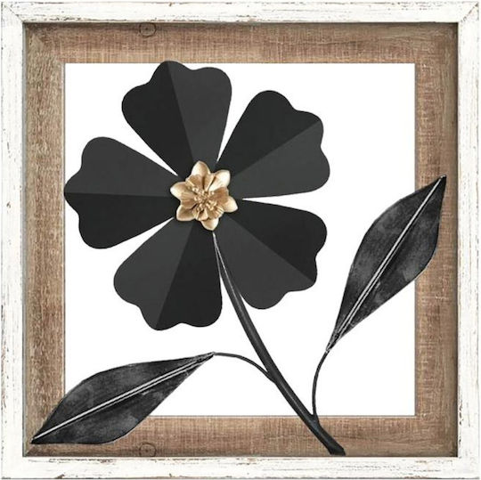 Fylliana Wall Decor Flower 059 Black White Metallic 30.5x3x30.5cm