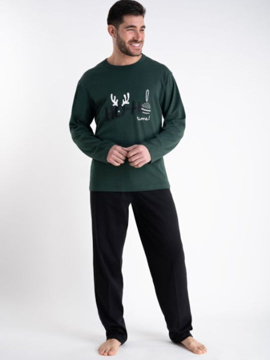 Men's pajamas with reindeer green