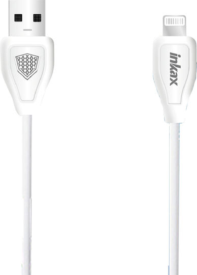 Inkax Kexu CK-20 Braided USB-A to Lightning Cable Λευκό 1m