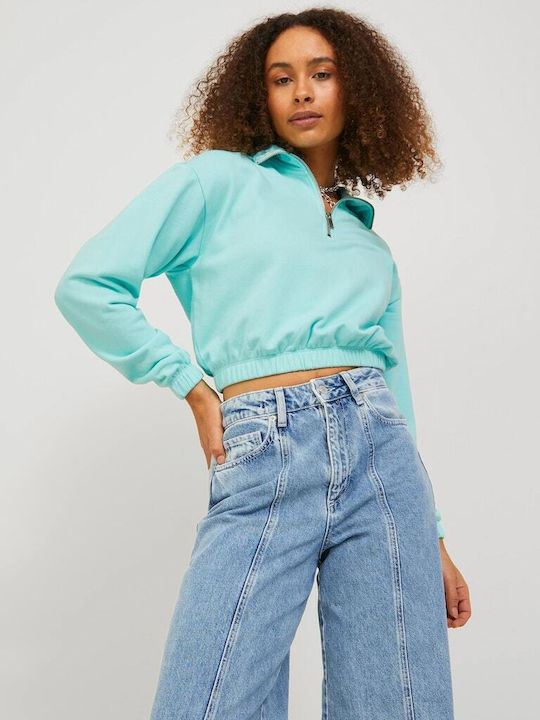 Jack & Jones Cropped Hanorac pentru Femei Albastru deschis