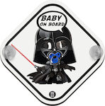 Semn Baby on Board cu Ventuză Baby Darth Vader Alb