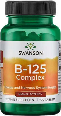 Swanson B-125 Complex Βιταμίνη για την Υγεία του Νευρικού Συστήματος 100 ταμπλέτες