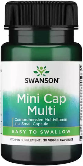 Swanson Mini Cap Multi Πολυβιταμίνη για το Νευρικό Σύστημα, την Υγεία των Οστών & Αντιοξειδωτική δράση 30 φυτικές κάψουλες