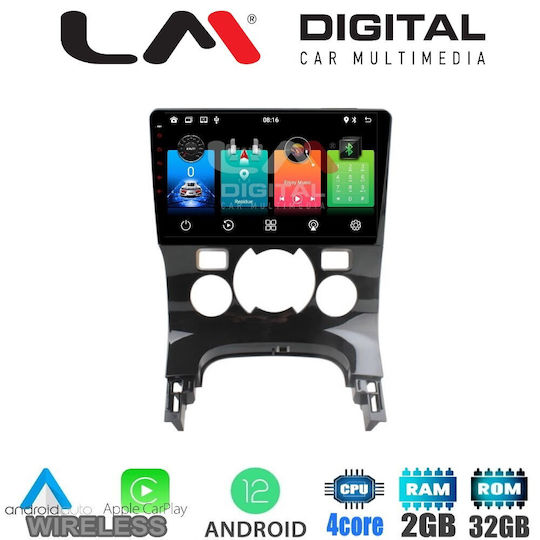 LM Digital Car Audio System for Peugeot 3008 / 206 / 5008 2009-2016 with Clima (Bluetooth/USB/WiFi/GPS/Apple-Carplay/Android-Auto) with Touch Screen 9"