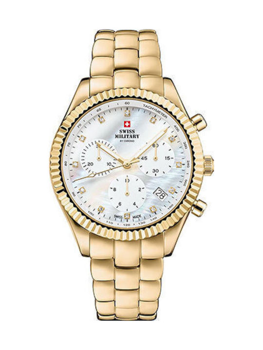 Swiss Military by Chrono Γυναικείο Ρολόι 35mm Μπαταρίας με Χρυσό Μεταλλικό Μπρασελέ
