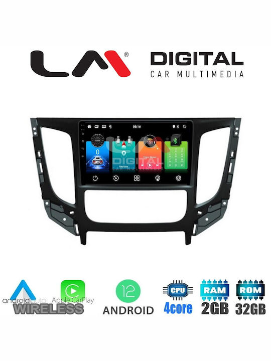 LM Digital Sistem Audio Auto pentru Fiat Fullback - Spate complet Mitsubishi L200 2014 (Bluetooth/USB/WiFi/GPS/Apple-Carplay/Android-Auto) cu Ecran Tactil 9"