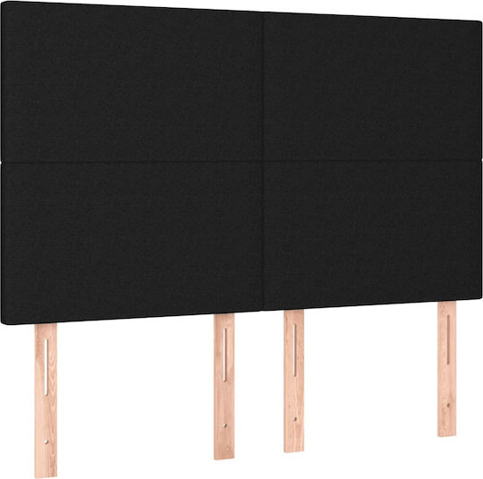 vidaXL LED Тапицирана Табла за Легло Черна 144x118cm