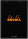 Rhodia Block No16 Σημειωματάριο A5 80 Φύλλων με Λευκές Σελίδες Μαύρο
