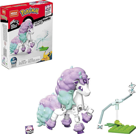Mega Bloks Cuburi De Construit Power Pack Galarian Ponyta Pentru 6+ Ani 64 Bucăți