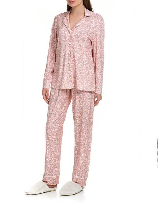 Miss Rosy Winter Damen Pyjama-Set Rosa