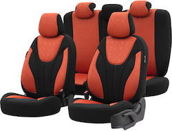 Otom Set Car Seat Covers 11 Pieces Cotton Ruby Design Black Red 11832